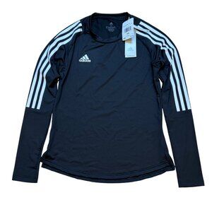 Adidas‎ XS Hilo Jersey LS Black/White Aeroready Long Sleeve Shirt Womens